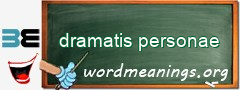 WordMeaning blackboard for dramatis personae